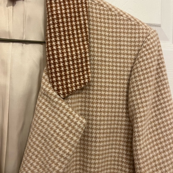 Staud Ganji Coat, Brown/Tan Check, Size L - Picture 4 of 7